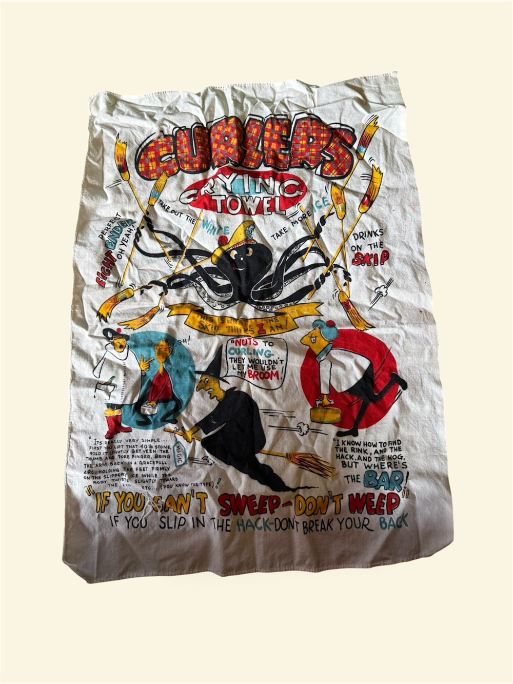Vintage Curlers Crying novelty Towel